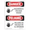 Signmission Safety Sign, OSHA Danger, 7" Height, Hazardous Voltage Inside Bilingual Spanish OS-DS-D-57-VS-1317 - alternate 1
